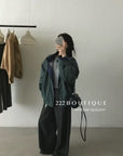 16A68 Reversible khaki jacket – green & beige