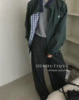 16A68 Reversible khaki jacket – green & beige