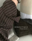 16A66 Striped cotton shirt – brown & white tones