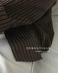 16A66 Striped cotton shirt – brown & white tones
