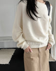 18a34 Off-shoulder cashmere sweater