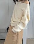 18a34 Off-shoulder cashmere sweater