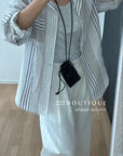 16A66 Striped cotton shirt – brown & white tones