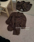 16A66 Striped cotton shirt – brown & white tones