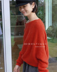 18a34 Off-shoulder cashmere sweater