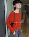 18a34 Off-shoulder cashmere sweater