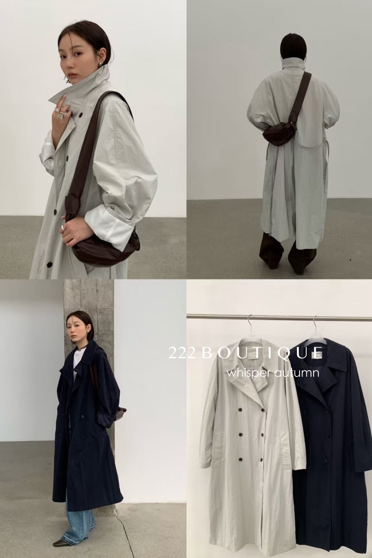 16A84 Minimalist Trench Coat – Korean-inspired classic