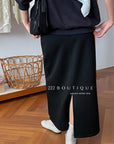 18v3 Basic long wool blend skirt