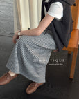 18v4 Striped long wool blend skirt