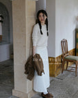 18v3 Basic long wool blend skirt