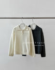 18a55 Basic cashmere polo sweater
