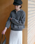 18a55 Basic cashmere polo sweater