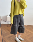 18q14 Basic high-waist wool culottes