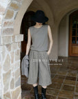 18q14 Basic high-waist wool culottes