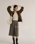 18q14 Basic high-waist wool culottes