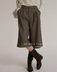 18q14 Basic high-waist wool culottes