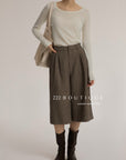 18q14 Basic high-waist wool culottes