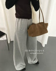 17q33 Cotton trousers with ruffled waist