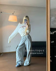 17q33 Cotton trousers with ruffled waist