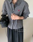17a60 Basic check shirt with logo