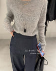 17a61 Cashmere knit pullover with front text