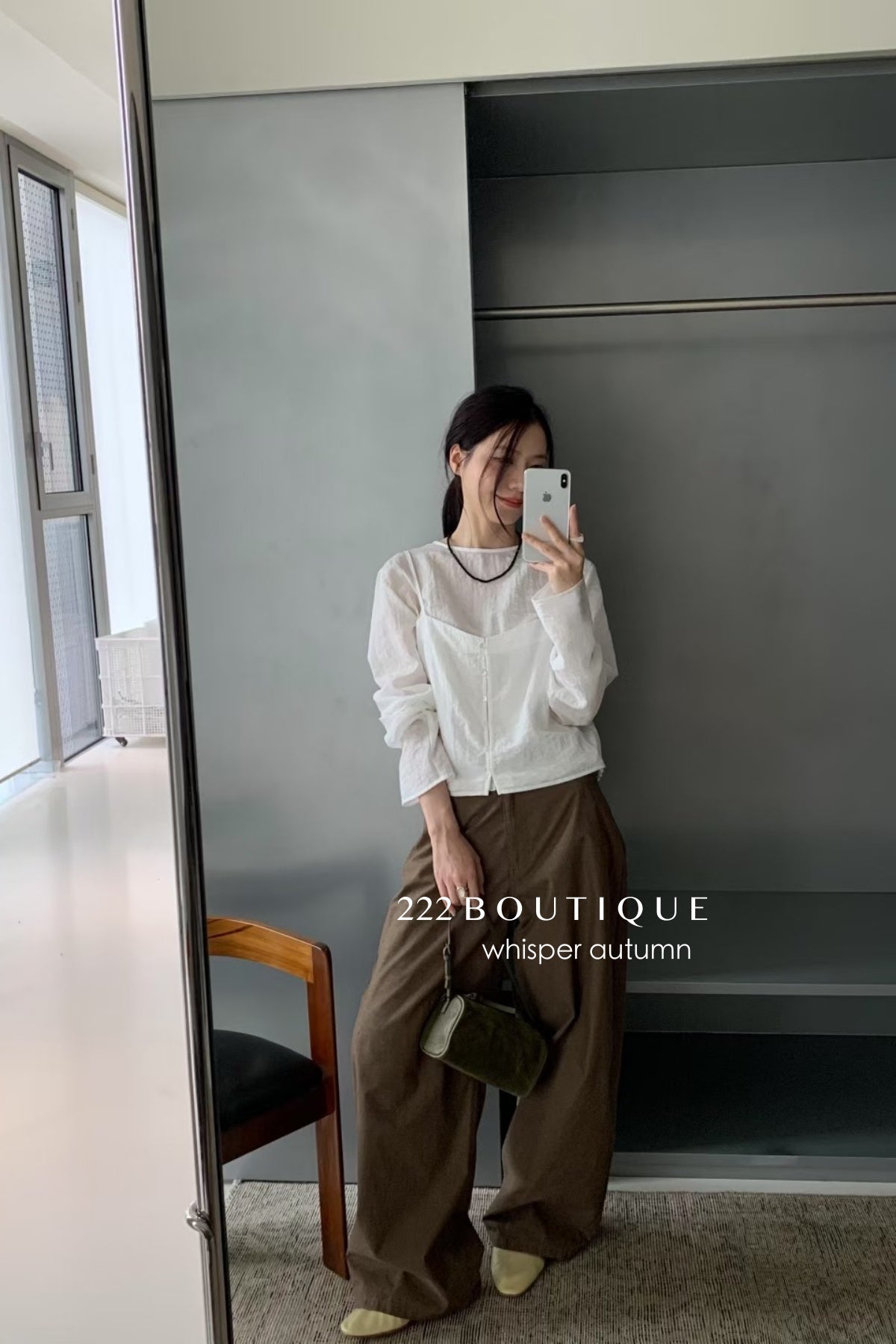 17a57 White layered silk top set