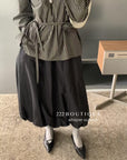 17v5 Khaki wool-blend long skirt