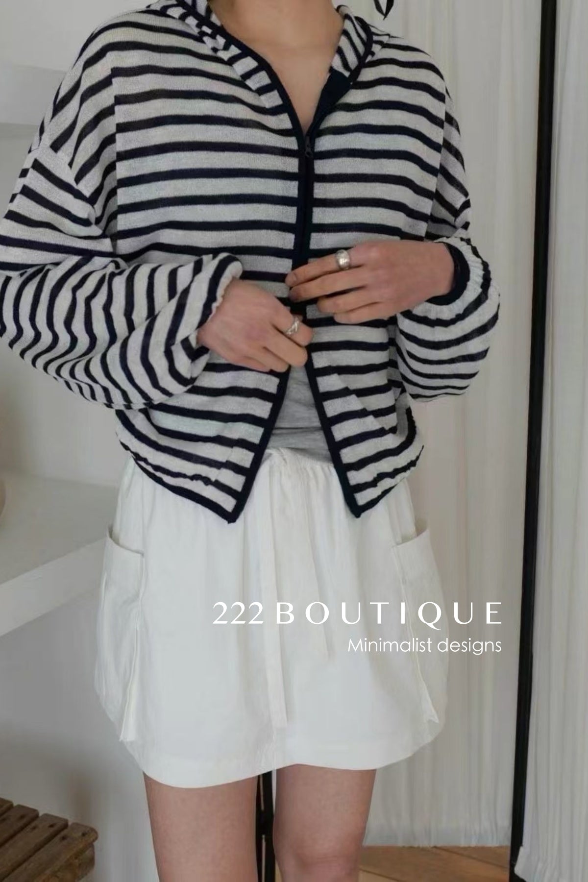 12a151- Lightweight Hooded Cardigan For Summer