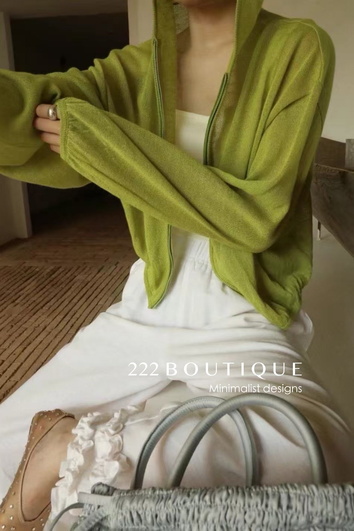 12a151- Lightweight Hooded Cardigan For Summer