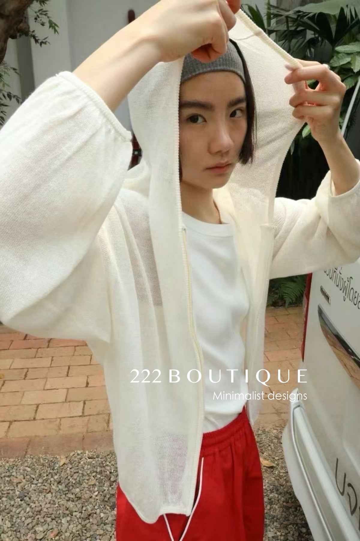 12a151- Lightweight Hooded Cardigan For Summer