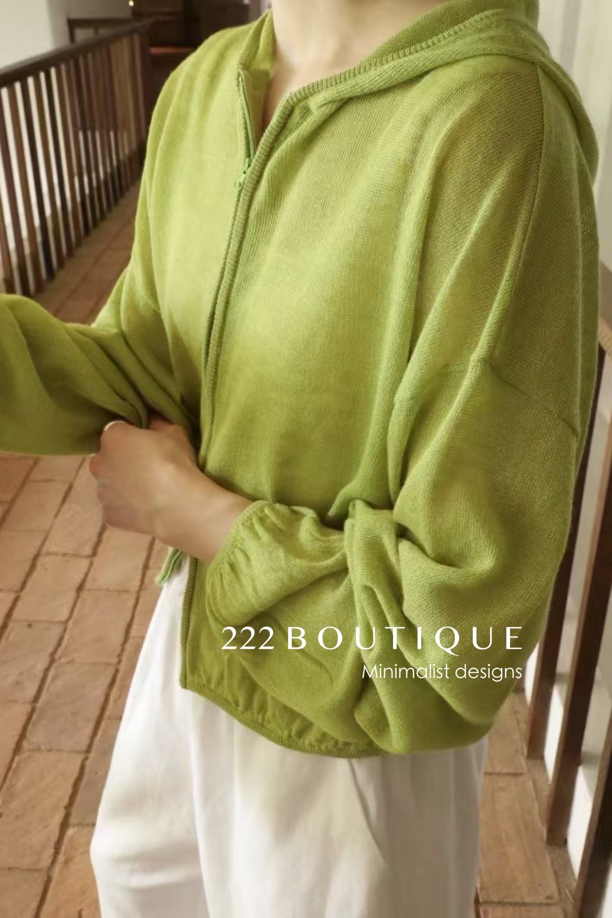 12a151- Lightweight Hooded Cardigan For Summer