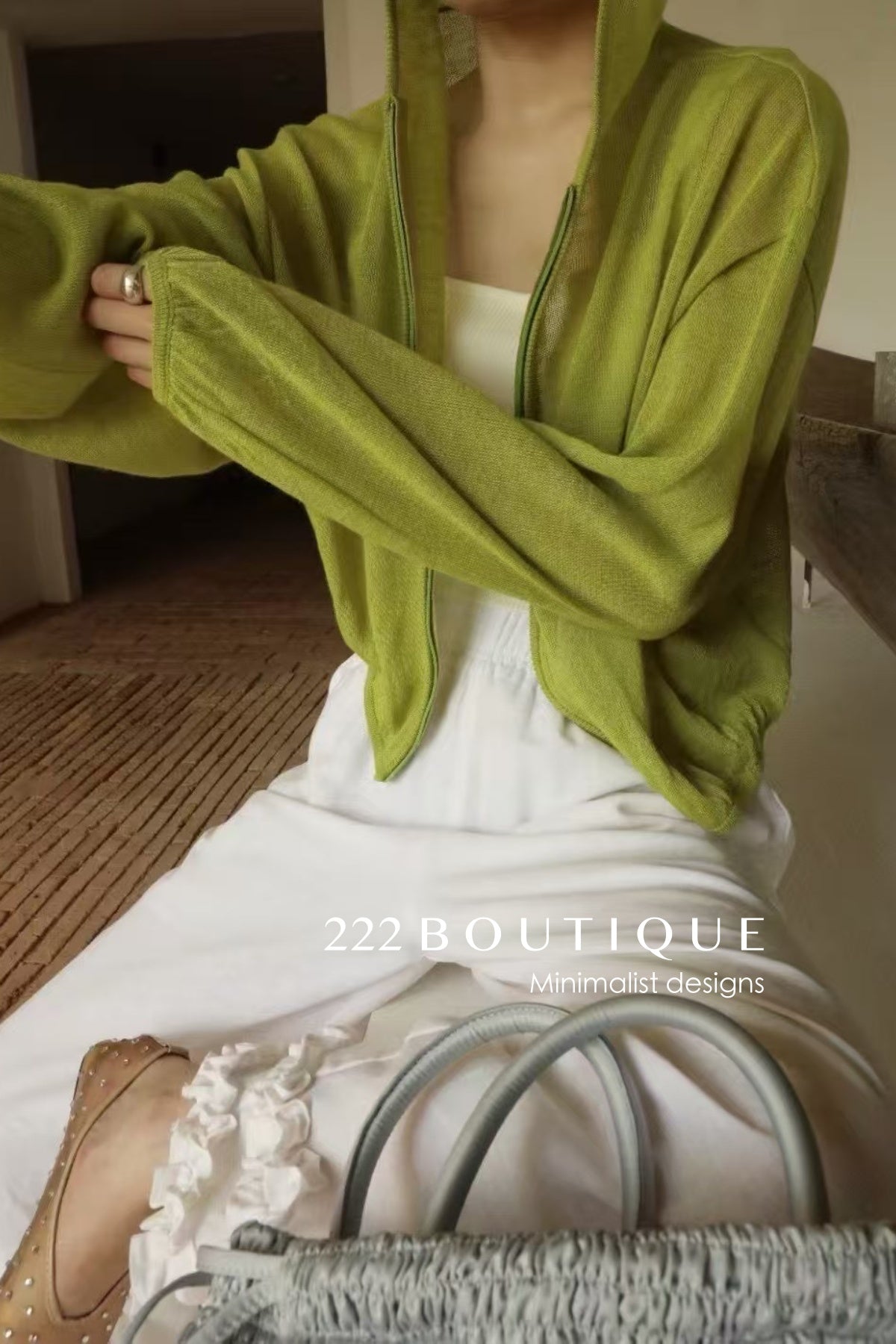 12a151- Lightweight Hooded Cardigan For Summer