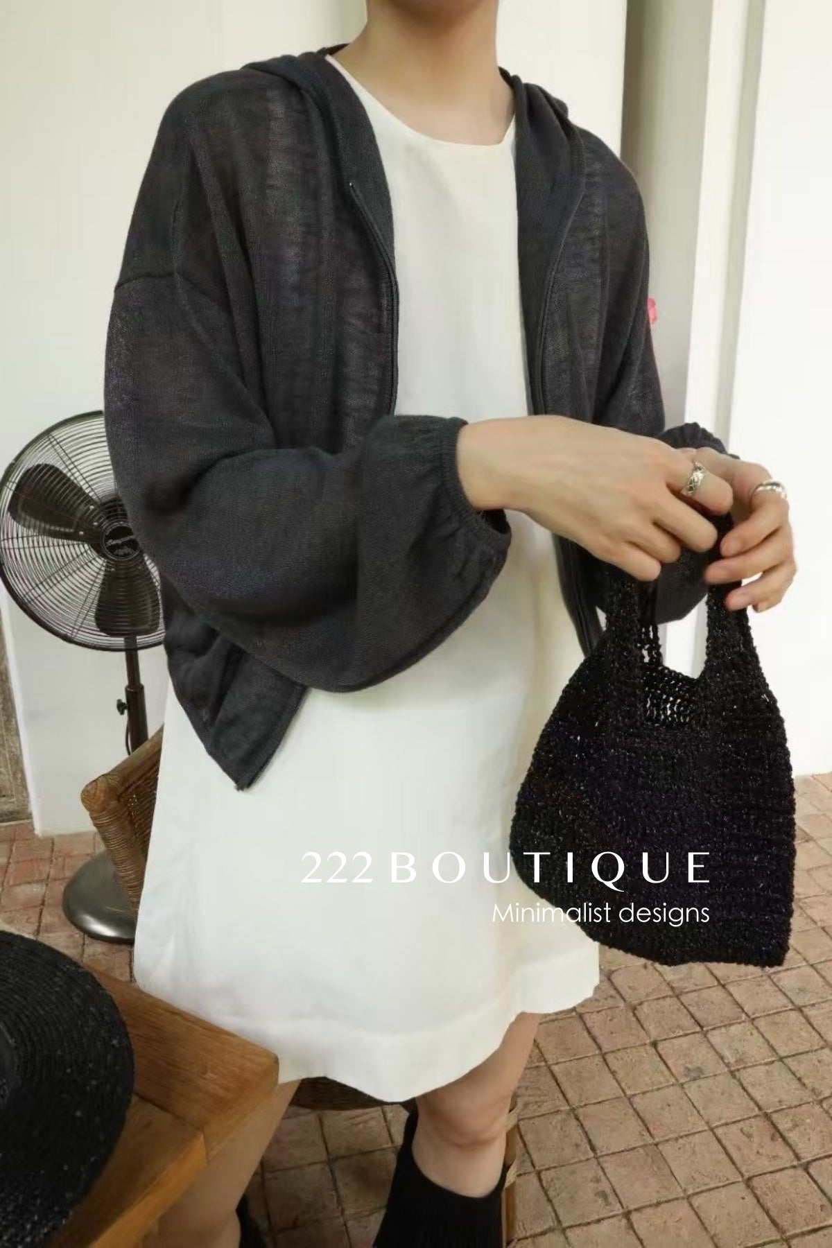 12a151- Lightweight Hooded Cardigan For Summer