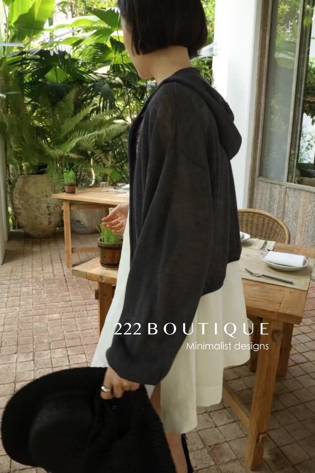 12a151- Lightweight Hooded Cardigan For Summer