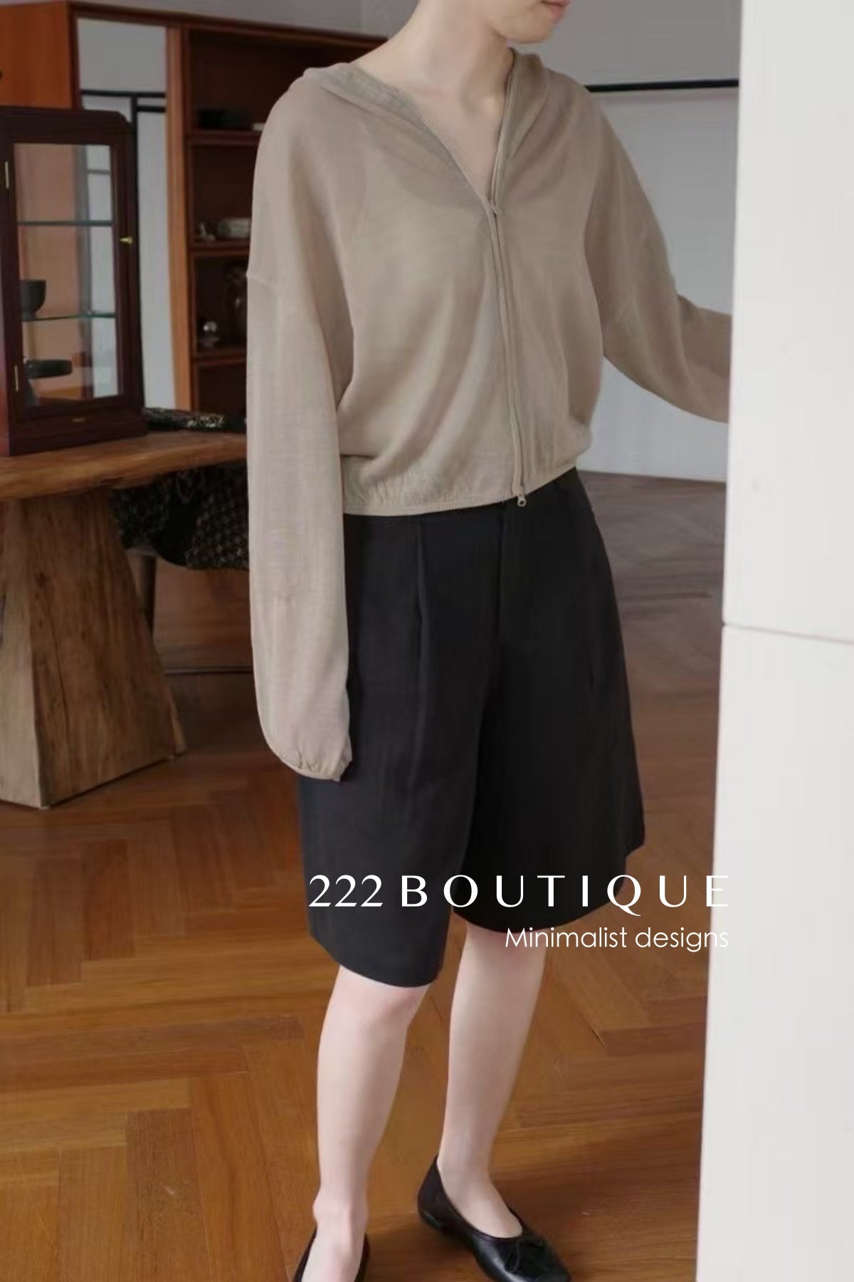 12a151- Lightweight Hooded Cardigan For Summer
