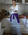 10A17 Lightweight V-neck Blouse with Lace Inserts