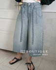 12Q56 Cropped Denim Jeans for Summer