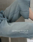 12Q56 Cropped Denim Jeans for Summer