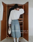 12Q56 Cropped Denim Jeans for Summer