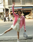 13V28 Floral ruched mini skirt