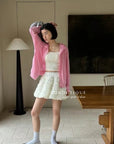 13V28 Floral ruched mini skirt