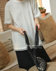 13a66 Graphic tee with ruffled hem