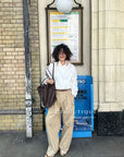 16q26 Korean khaki straight-leg trousers