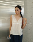 27a61 SHEER RUFFLE TOP