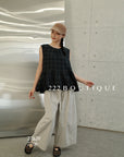 27A20 - CHECK PEPLUM TOP