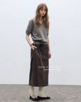 17a94 Short-sleeve cashmere V-neck sweater