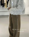 19a107 Fur notch-collar coat