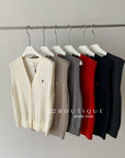 20a34 V-neck wool vest