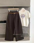 18q30 Cashmere wool trousers with belt
