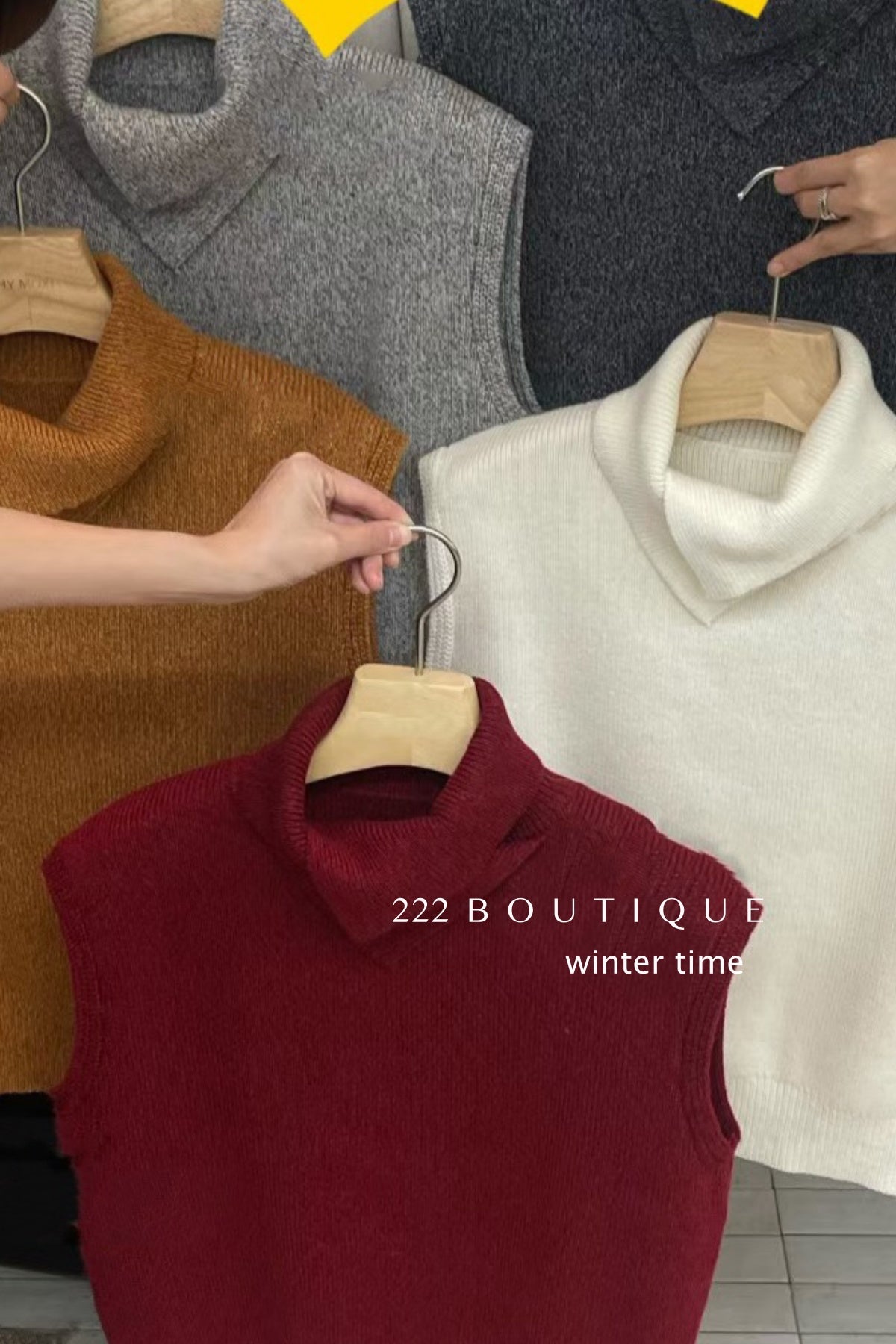 21a8 Fold-over collar cashmere vest – 222 Boutique